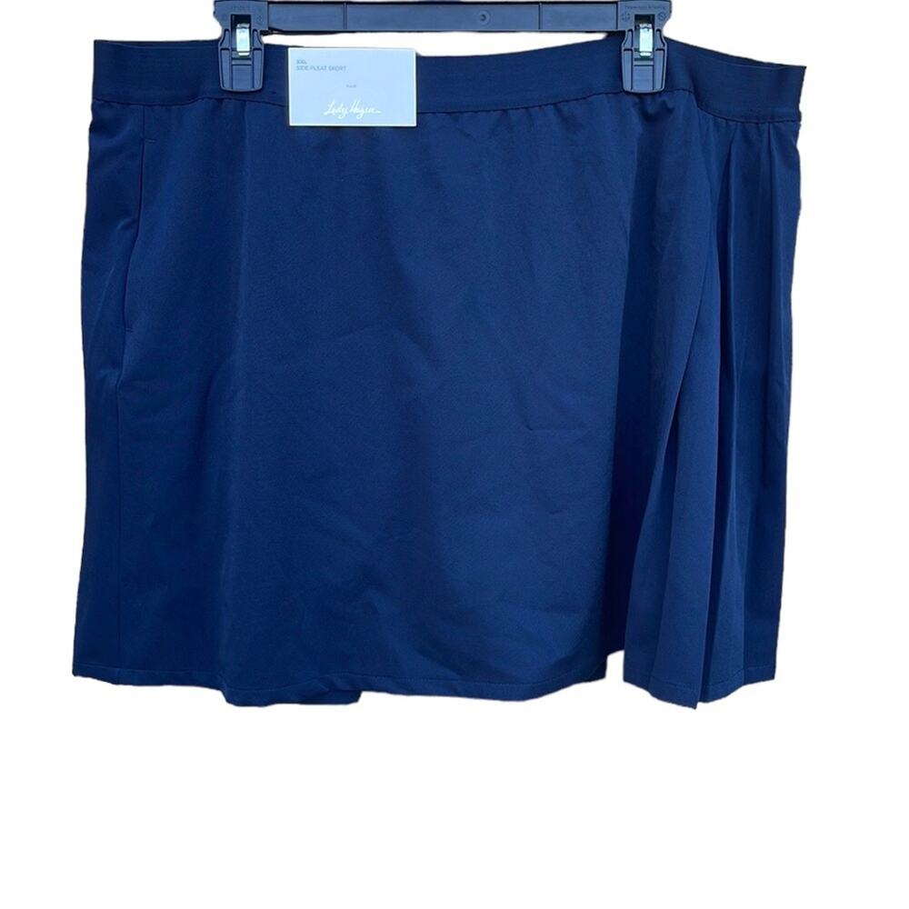 Lady Hagen navy blue side pleat skirt/skort XXL NEW (tennis, golf, athleisure)
